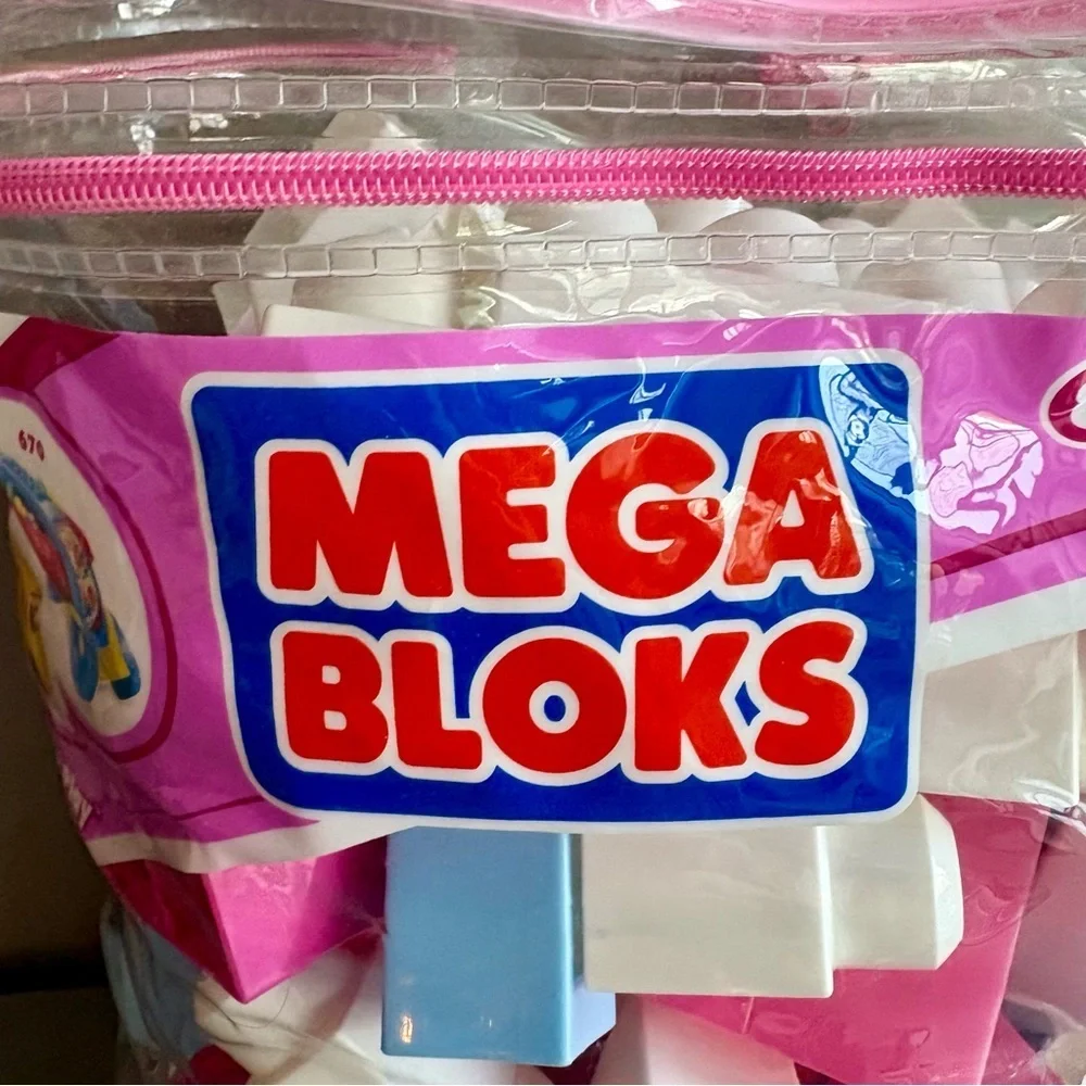 Mega Bloks Pink Blue Building Blocks First Builders 8466 Kids Toy Set 90+ pc